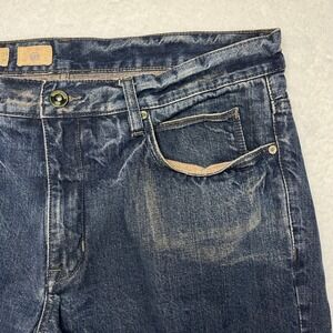 Trevero Jeans Mens 38x30 Blue Straight Leg Distressed Denim RN 58909 Streetwear